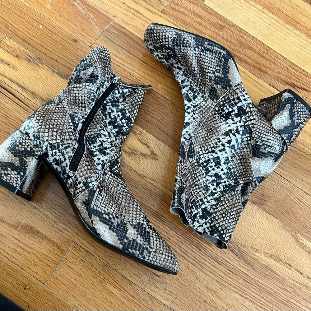 Topshop snakeskin ankle heeled boots